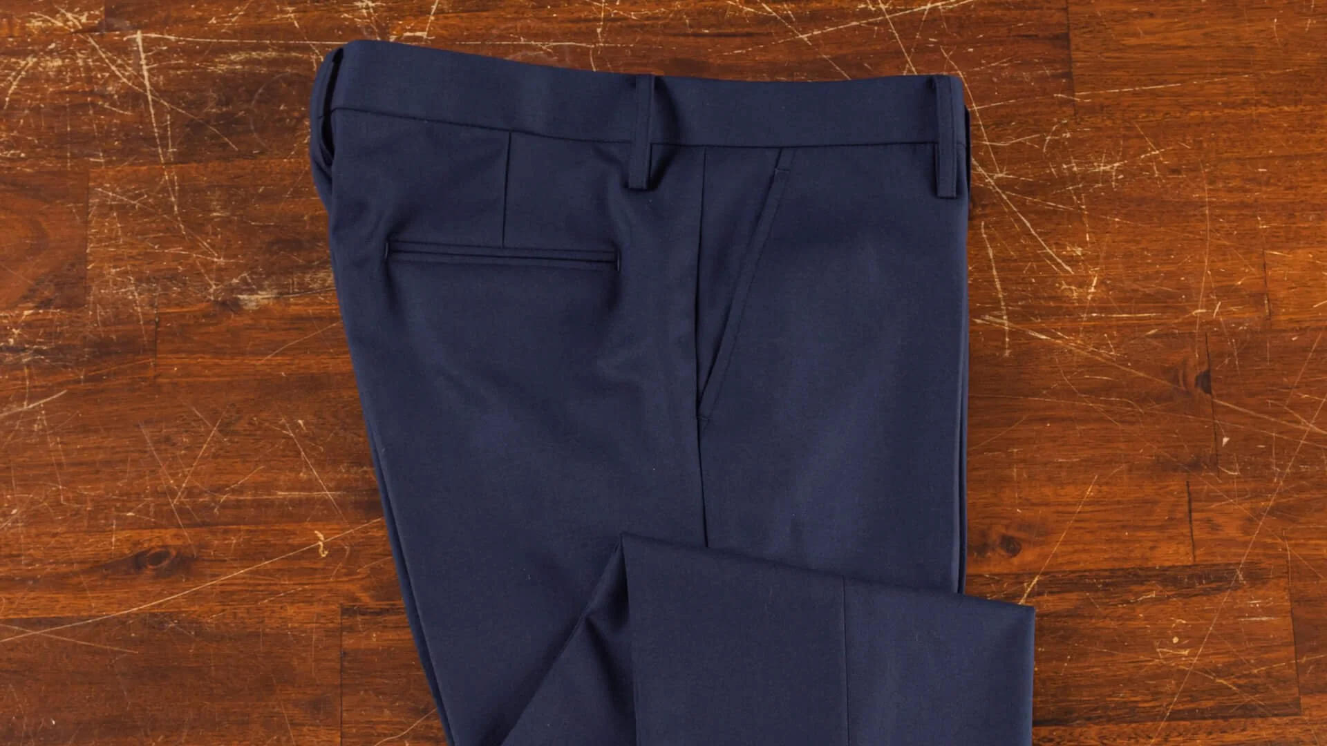 Trousers Navy Solid Worsted Wool 280 gms Crispare Holland & Sherry